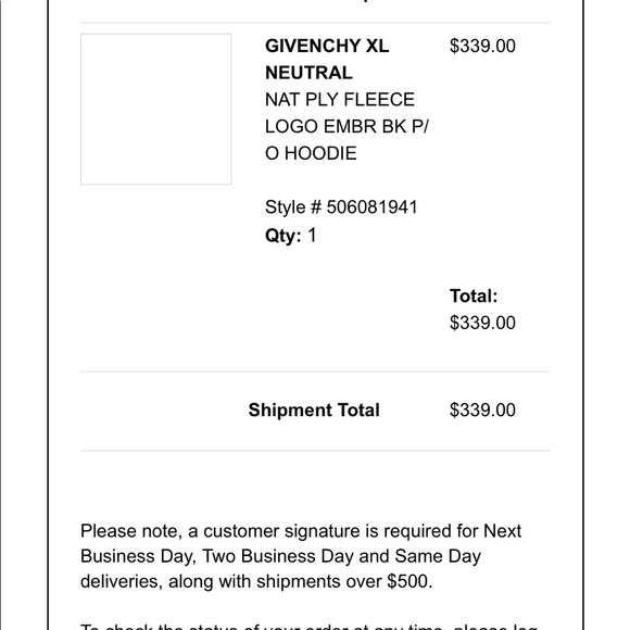 givenchy hoodie receipt - Picture 2 of 3